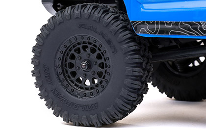 Offically licensed wheels and tires for the Axial SCX24 Base Camp 4WD RC Rock Crawler RTR