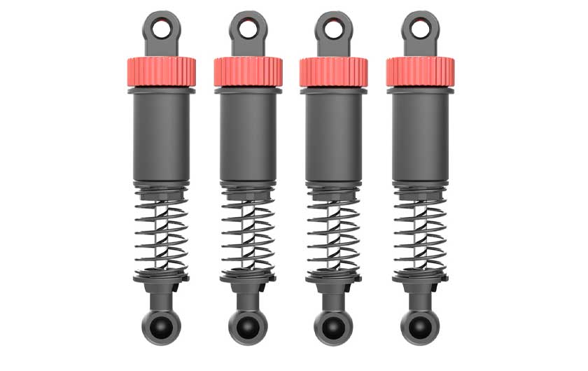 Aluminum cap, oil filled, coilover shocks