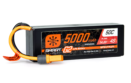 Spektrum<sup>™</sup> 5000mAh 4S 14.8V Smart G2 Lipo 50C: IC5