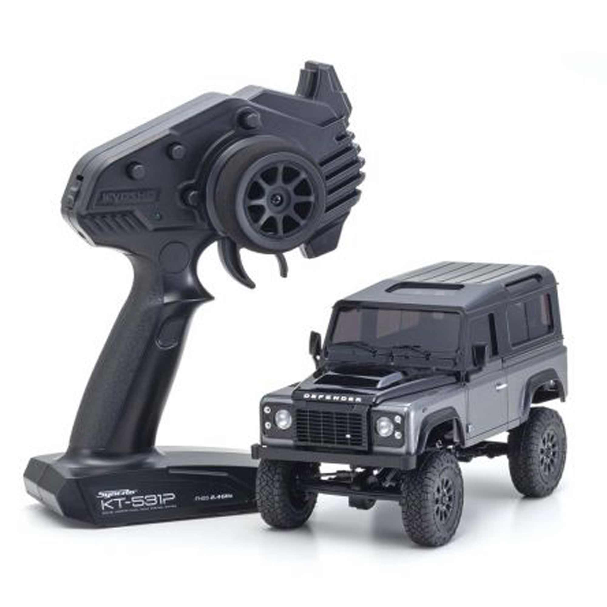 1/28 Land Rover Defender 90 Autobiography MINI-Z 4x4 Crawler RTR, Corris Gray/Santorini Black