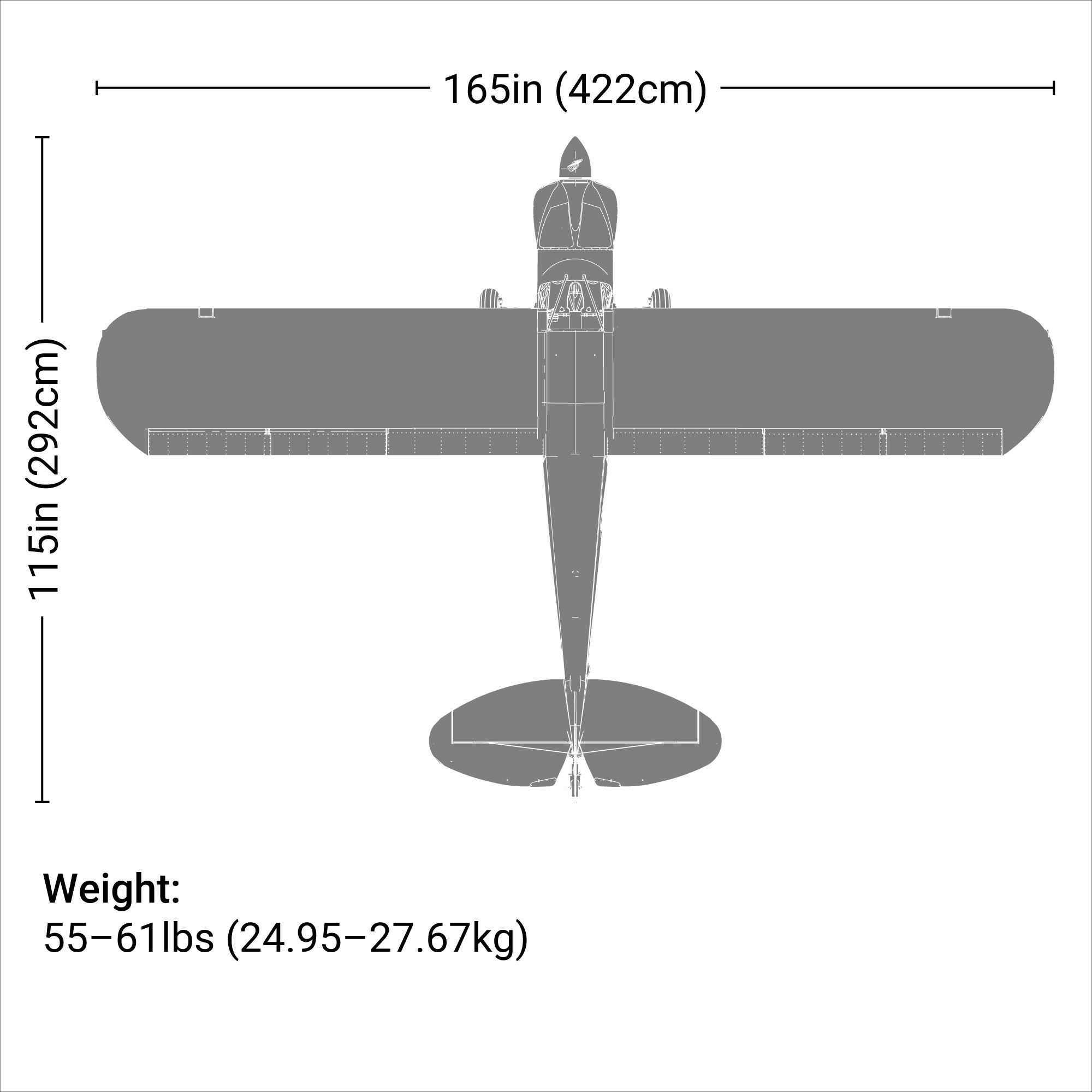 CubCrafters Carbon Cub FX-3 100-200cc ARF, 165"