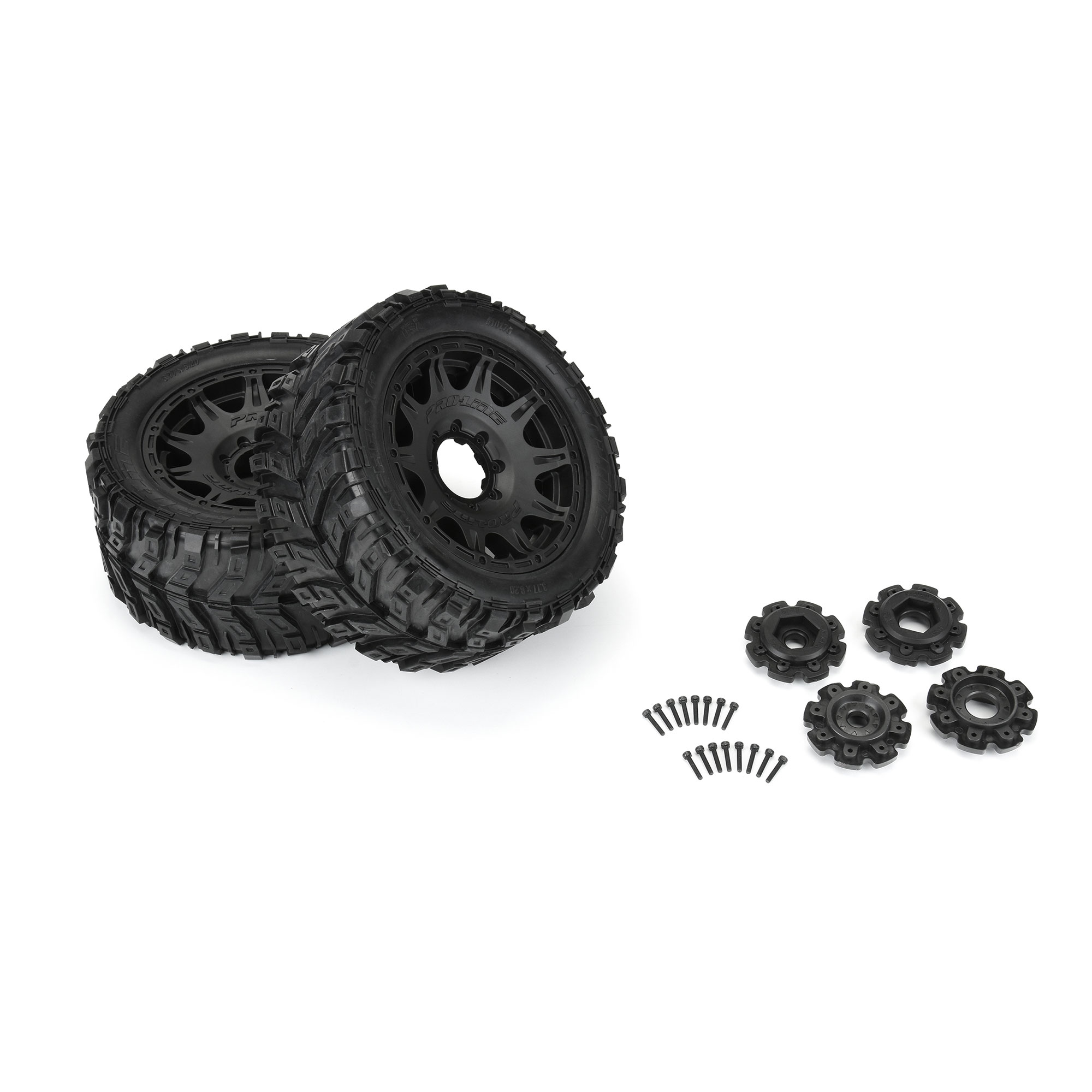 1/6 Masher X HP BELTED F/R 5.7” Tires MTD 24mm Blk Raid 8x48 Hex (2)