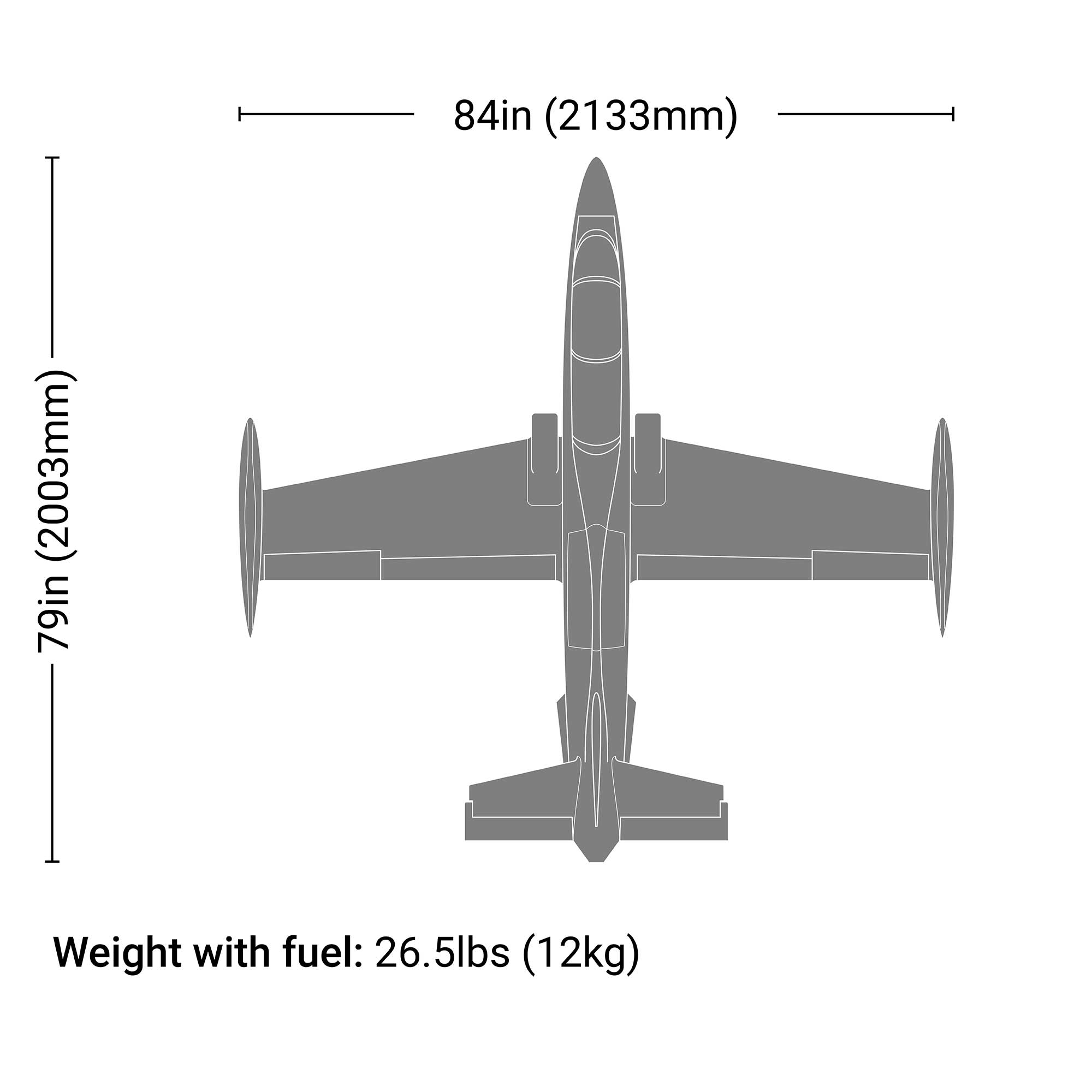 Aermacchi MB-339 60-86N Scale Military Turbine Jet ARF, 84"