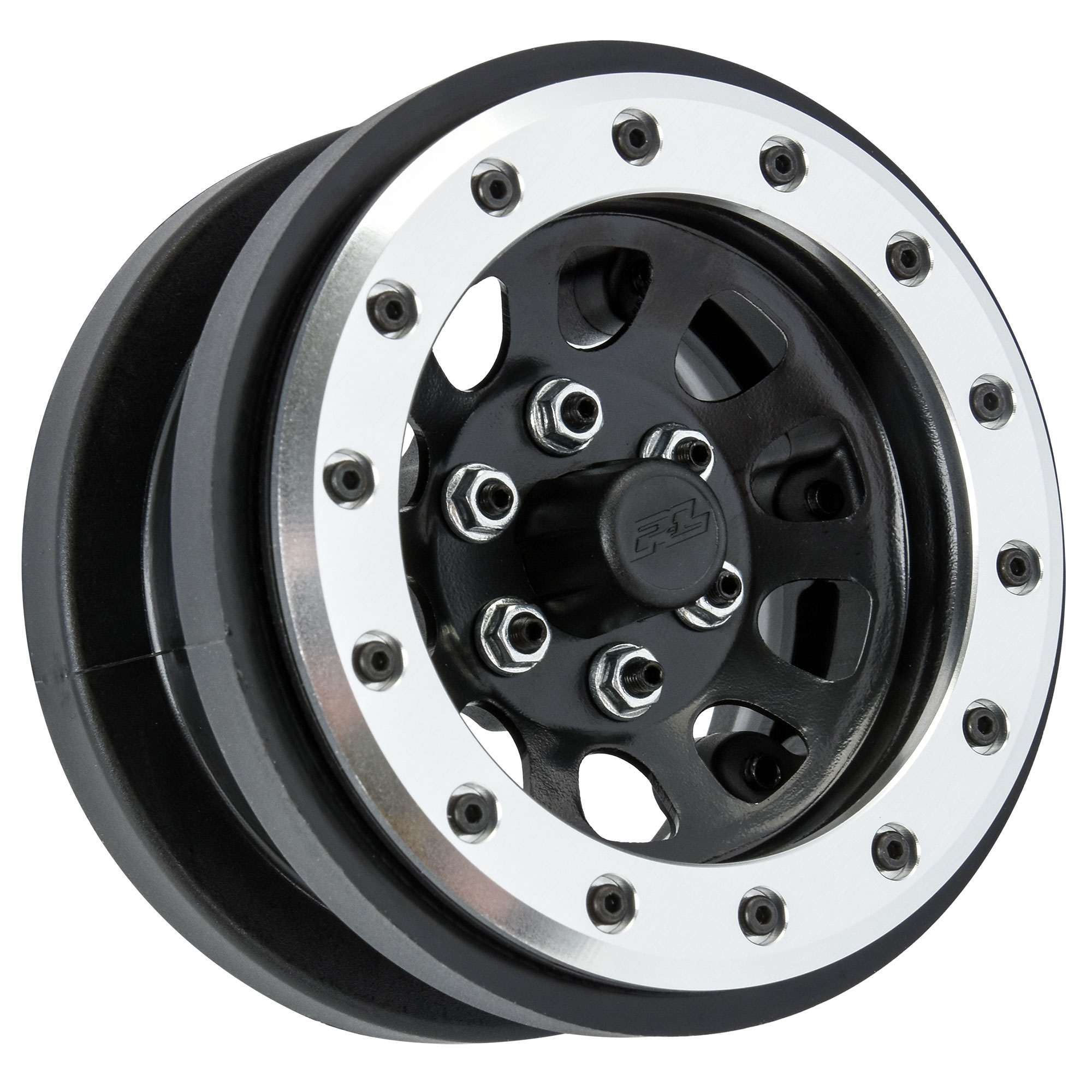 1/6 Steelies Stamped Steel 2.9" Dual Offset SCX6 Wheels Silver/Black