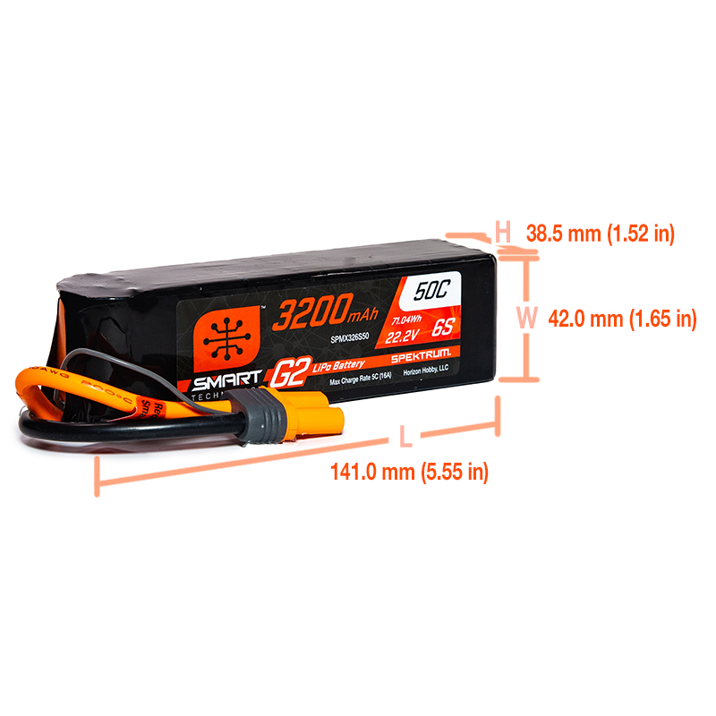 22.2V 3200mAh 6S 50C Smart G2 LiPo Battery: IC5