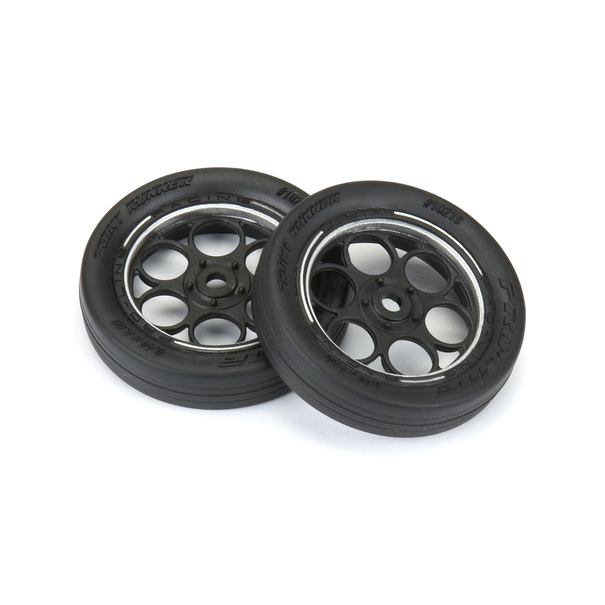 1/16 Front Runner Front Tires MTD 8mm Black/Silver (2): Mini Drag