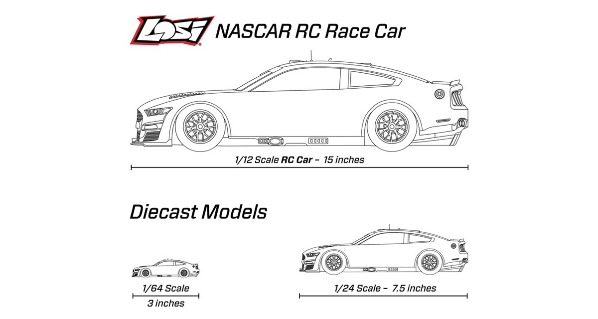 Losi NASCAR 1/12 Scale RC Race Car SIZE GRAPHIC DESKTOP